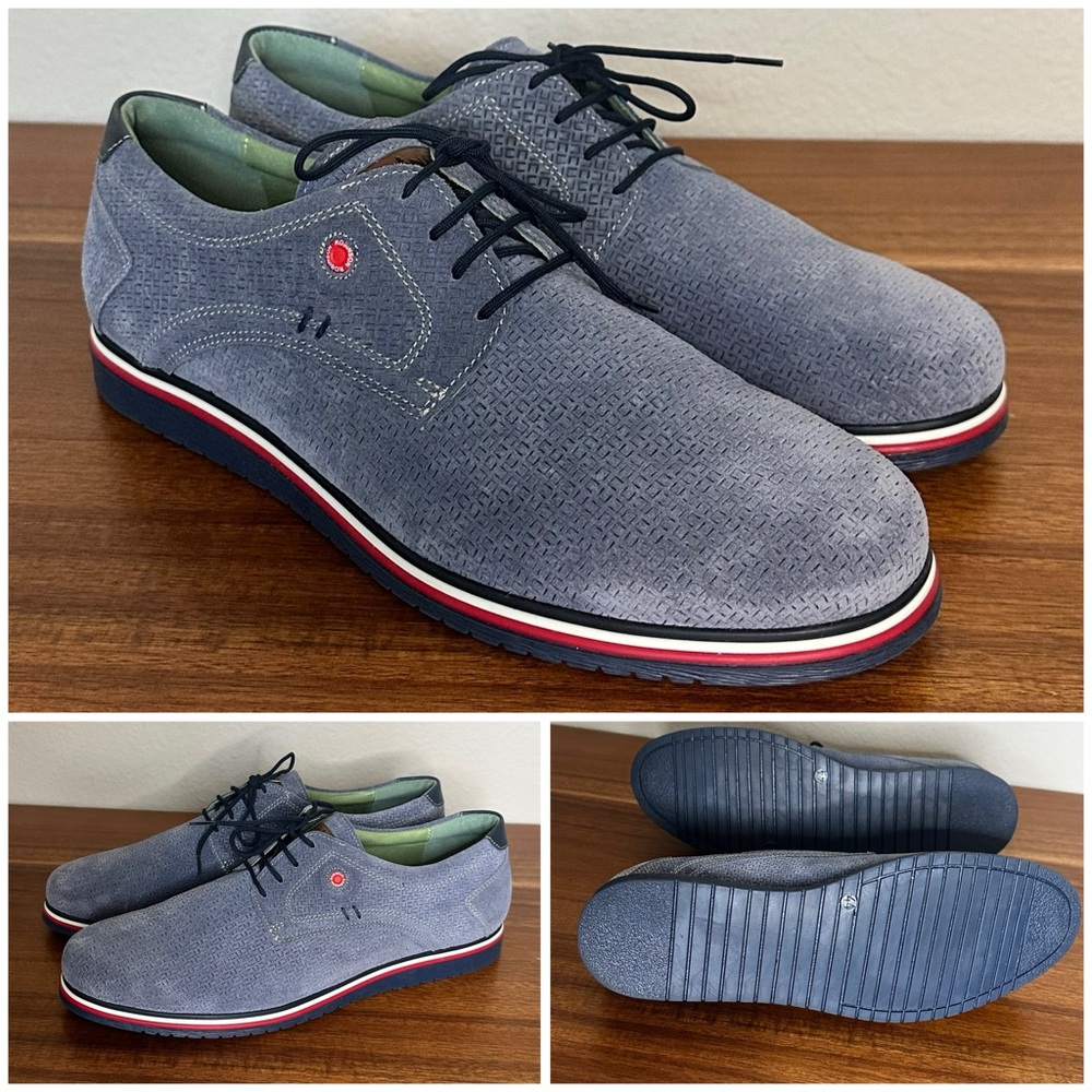 NEW! Robinson Genuine Blue Suede Dress Shoes (Size:44 US 10.5)